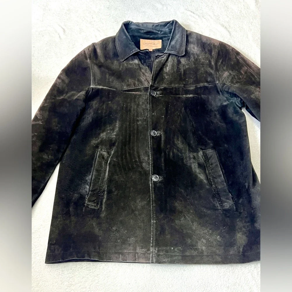 Newport Harbor Men's Vintage Genuine Suede Trench Jacket - XL
